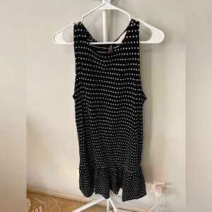 LOFT, sleeveless polka dot cotton dress